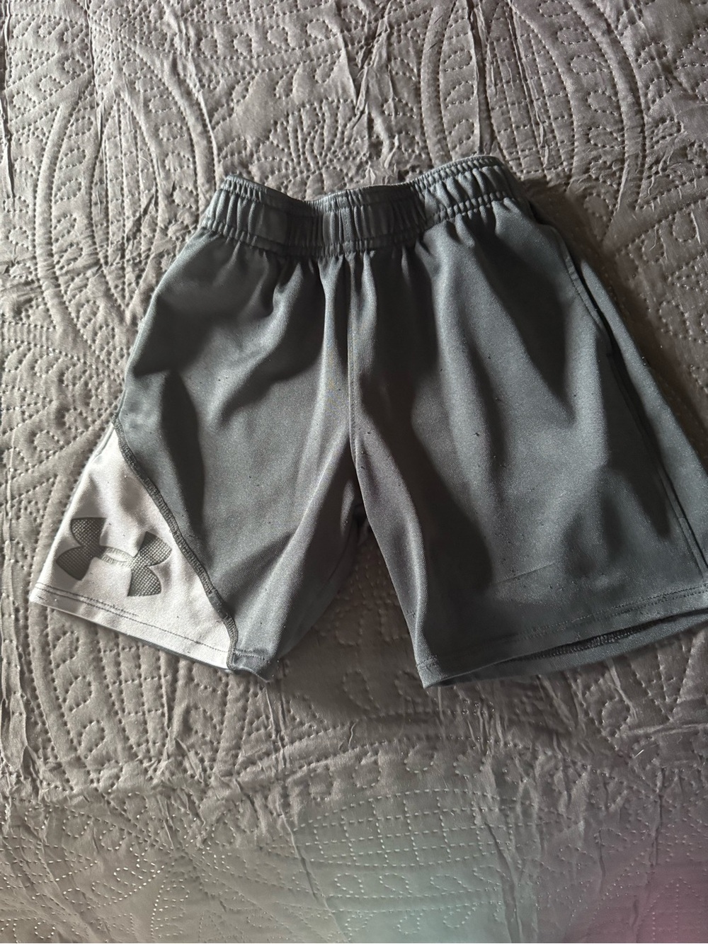 Under Armour Gray and Light Gray Boys' Athletic Shorts